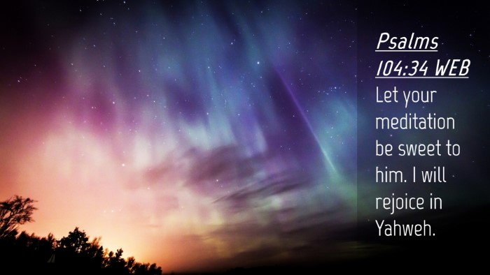 Picture 04 - Psalms 104:34 WEB Desktop Wallpaper - Let your meditation be sweet to him. I will - Desktop Bible Verse Wallpaper