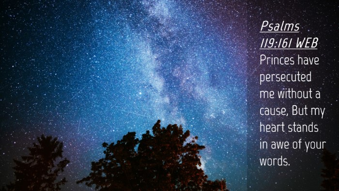 Picture 04 - Psalms 119:161 WEB Desktop Wallpaper - Princes have persecuted me without a cause, But - Desktop Bible Verse Wallpaper