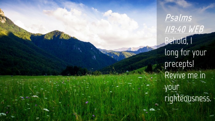 Picture 04 - Psalms 119:40 WEB Desktop Wallpaper - Behold, I long for your precepts! Revive me in - Desktop Bible Verse Wallpaper