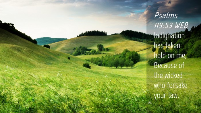 Picture 04 - Psalms 119:53 WEB Desktop Wallpaper - Indignation has taken hold on me, Because of the - Desktop Bible Verse Wallpaper