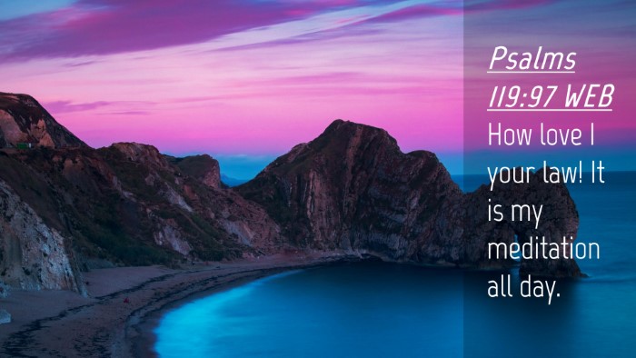 Picture 04 - Psalms 119:97 WEB Desktop Wallpaper - How love I your law! It is my meditation all - Desktop Bible Verse Wallpaper