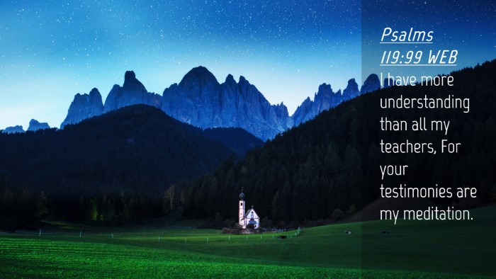 Picture 04 - Psalms 119:99 WEB Desktop Wallpaper - I have more understanding than all my teachers, - Desktop Bible Verse Wallpaper
