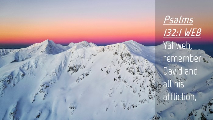 Picture 04 - Psalms 132:1 WEB Desktop Wallpaper - Yahweh, remember David and all his - Desktop Bible Verse Wallpaper