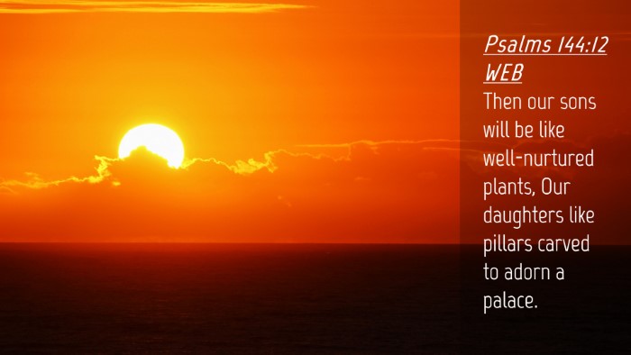 Picture 04 - Psalms 144:12 WEB Desktop Wallpaper - Then our sons will be like well-nurtured plants, - Desktop Bible Verse Wallpaper