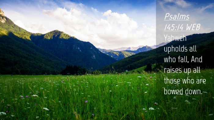 Picture 04 - Psalms 145:14 WEB Desktop Wallpaper - Yahweh upholds all who fall, And raises up all - Desktop Bible Verse Wallpaper