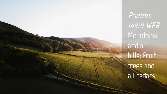 Picture 04 - Psalms 148:9 WEB Desktop Wallpaper - Mountains and all hills; Fruit trees and all - Desktop Bible Verse Wallpaper