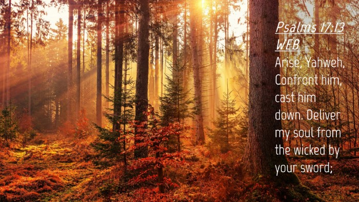 Picture 04 - Psalms 17:13 WEB Desktop Wallpaper - Arise, Yahweh, Confront him, cast him down. - Desktop Bible Verse Wallpaper