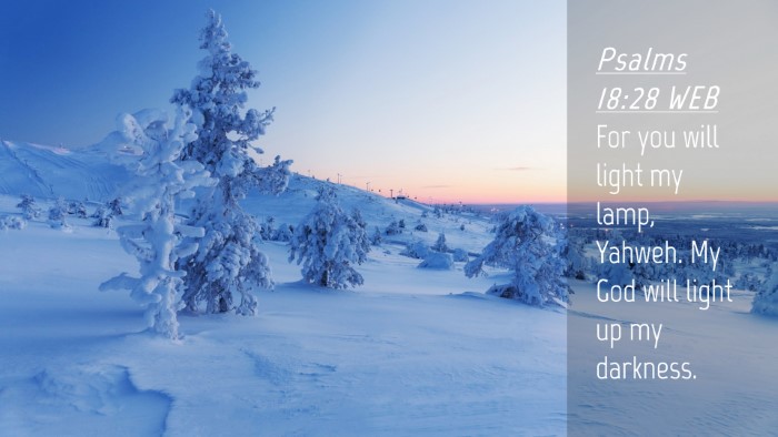 Picture 04 - Psalms 18:28 WEB Desktop Wallpaper - For you will light my lamp, Yahweh. My God will - Desktop Bible Verse Wallpaper