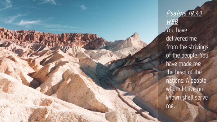 Picture 04 - Psalms 18:43 WEB Desktop Wallpaper - You have delivered me from the strivings of the - Desktop Bible Verse Wallpaper