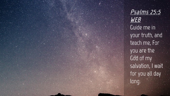 Picture 04 - Psalms 25:5 WEB Desktop Wallpaper - Guide me in your truth, and teach me, For you are - Desktop Bible Verse Wallpaper