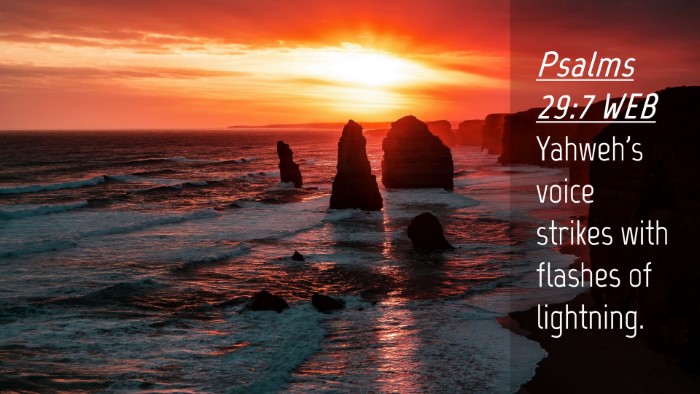 Picture 04 - Psalms 29:7 WEB Desktop Wallpaper - Yahweh's voice strikes with flashes of - Desktop Bible Verse Wallpaper