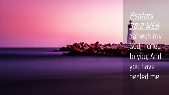 Picture 04 - Psalms 30:2 WEB Desktop Wallpaper - Yahweh my God, I cried to you, And you have - Desktop Bible Verse Wallpaper