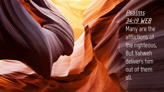Picture 04 - Psalms 34:19 WEB Desktop Wallpaper - Many are the afflictions of the righteous, But - Desktop Bible Verse Wallpaper