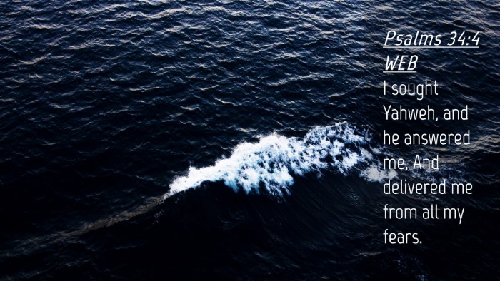 Picture 04 - Psalms 34:4 WEB Desktop Wallpaper - I sought Yahweh, and he answered me, And - Desktop Bible Verse Wallpaper