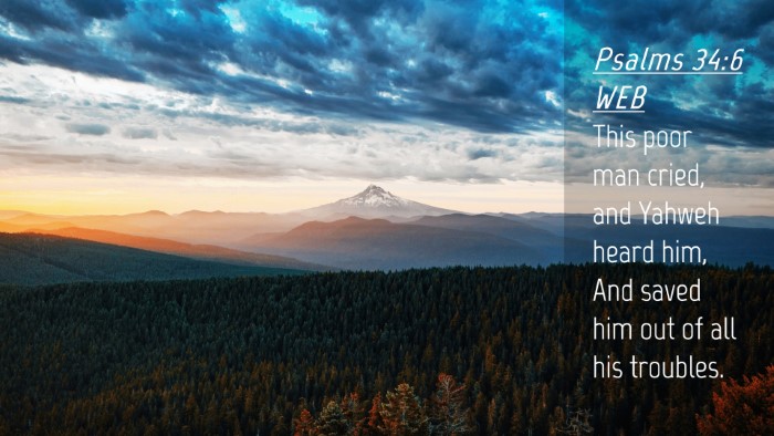 Picture 04 - Psalms 34:6 WEB Desktop Wallpaper - This poor man cried, and Yahweh heard him, And - Desktop Bible Verse Wallpaper