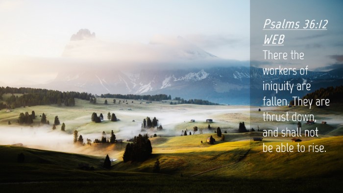 Picture 04 - Psalms 36:12 WEB Desktop Wallpaper - There the workers of iniquity are fallen. They - Desktop Bible Verse Wallpaper