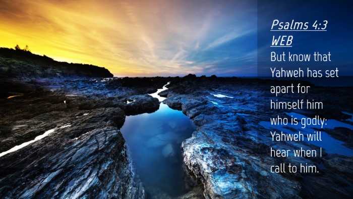 Picture 04 - Psalms 4:3 WEB Desktop Wallpaper - But know that Yahweh has set apart for himself - Desktop Bible Verse Wallpaper