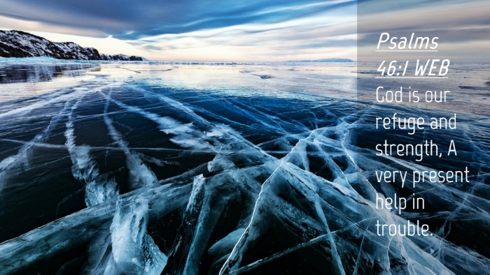Picture 04 - Psalms 46:1 WEB Desktop Wallpaper - God is our refuge and strength, A very present - Desktop Bible Verse Wallpaper