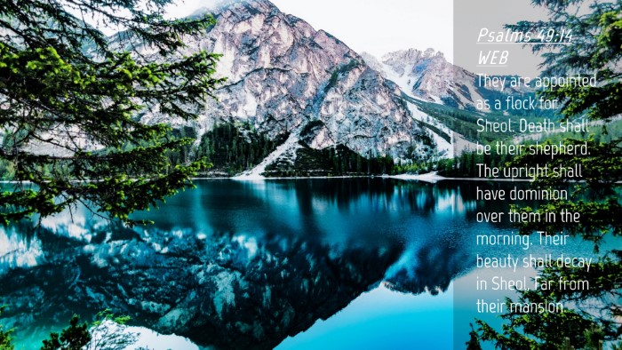 Picture 04 - Psalms 49:14 WEB Desktop Wallpaper - They are appointed as a flock for Sheol. Death - Desktop Bible Verse Wallpaper
