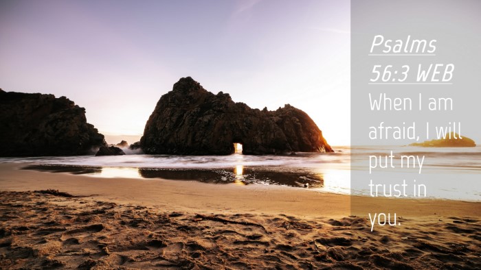 Picture 04 - Psalms 56:3 WEB Desktop Wallpaper - When I am afraid, I will put my trust in - Desktop Bible Verse Wallpaper