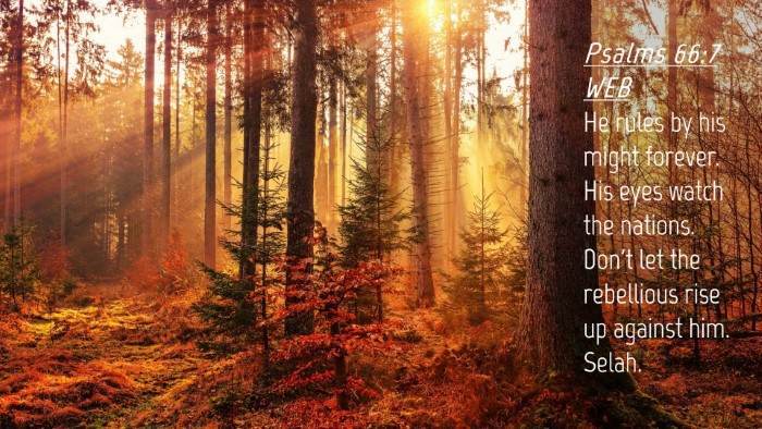 Picture 04 - Psalms 66:7 WEB Desktop Wallpaper - He rules by his might forever. His eyes watch the - Desktop Bible Verse Wallpaper