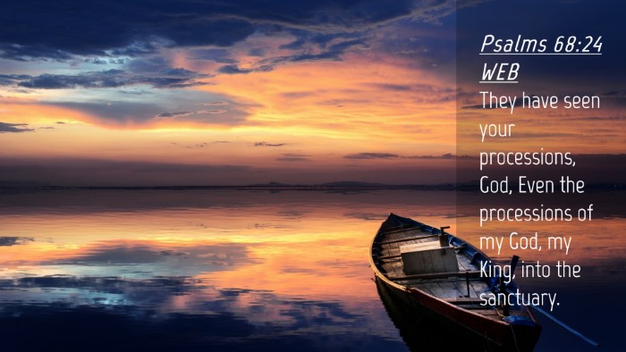Picture 04 - Psalms 68:24 WEB Desktop Wallpaper - They have seen your processions, God, Even the - Desktop Bible Verse Wallpaper