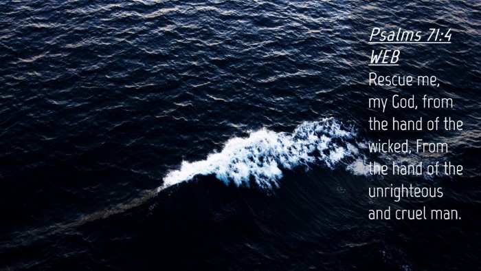 Picture 04 - Psalms 71:4 WEB Desktop Wallpaper - Rescue me, my God, from the hand of the wicked, - Desktop Bible Verse Wallpaper