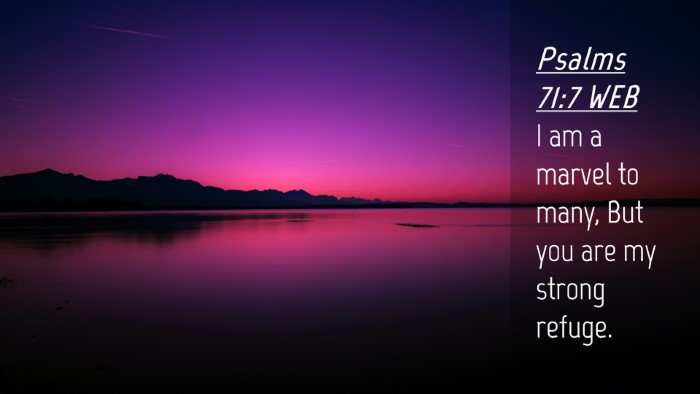 Picture 04 - Psalms 71:7 WEB Desktop Wallpaper - I am a marvel to many, But you are my strong - Desktop Bible Verse Wallpaper