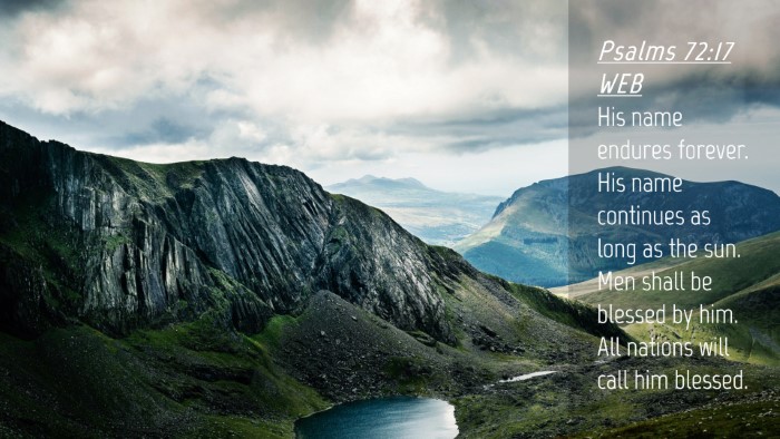 Picture 04 - Psalms 72:17 WEB Desktop Wallpaper - His name endures forever. His name continues as - Desktop Bible Verse Wallpaper