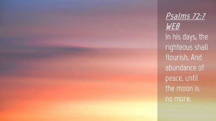 Picture 04 - Psalms 72:7 WEB Desktop Wallpaper - In his days, the righteous shall flourish, And - Desktop Bible Verse Wallpaper