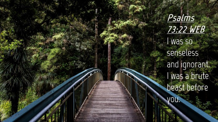 Picture 04 - Psalms 73:22 WEB Desktop Wallpaper - I was so senseless and ignorant. I was a brute - Desktop Bible Verse Wallpaper