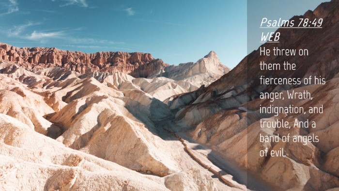 Picture 04 - Psalms 78:49 WEB Desktop Wallpaper - He threw on them the fierceness of his anger, - Desktop Bible Verse Wallpaper