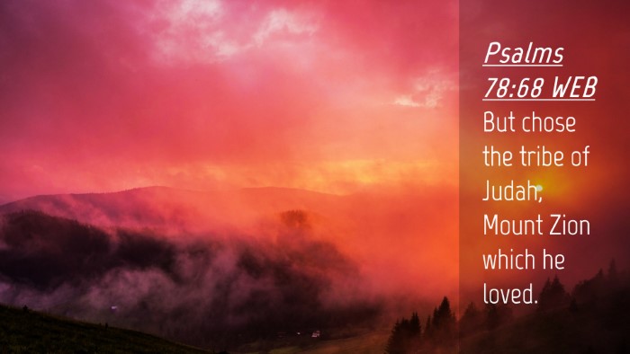 Picture 04 - Psalms 78:68 WEB Desktop Wallpaper - But chose the tribe of Judah, Mount Zion which he - Desktop Bible Verse Wallpaper