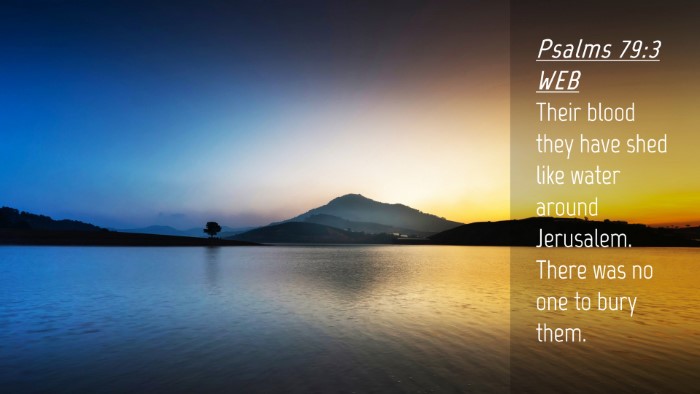 Picture 04 - Psalms 79:3 WEB Desktop Wallpaper - Their blood they have shed like water around - Desktop Bible Verse Wallpaper