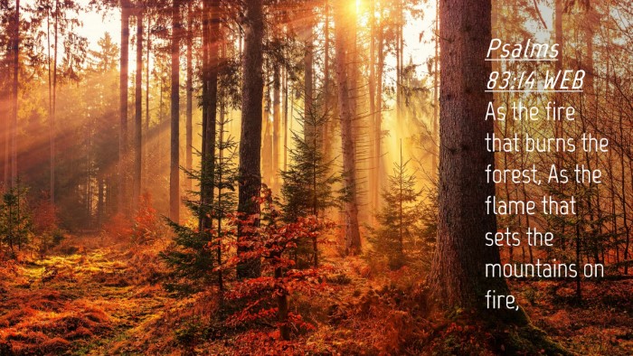 Picture 04 - Psalms 83:14 WEB Desktop Wallpaper - As the fire that burns the forest, As the flame - Desktop Bible Verse Wallpaper