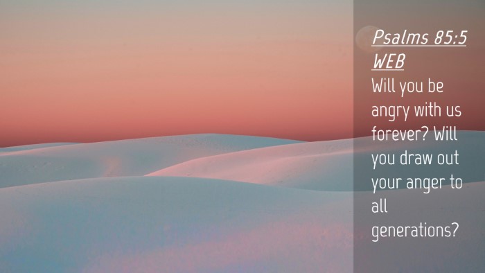 Picture 04 - Psalms 85:5 WEB Desktop Wallpaper - Will you be angry with us forever? Will you draw - Desktop Bible Verse Wallpaper