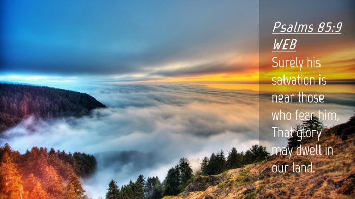 Picture 04 - Psalms 85:9 WEB Desktop Wallpaper - Surely his salvation is near those who fear him, - Desktop Bible Verse Wallpaper
