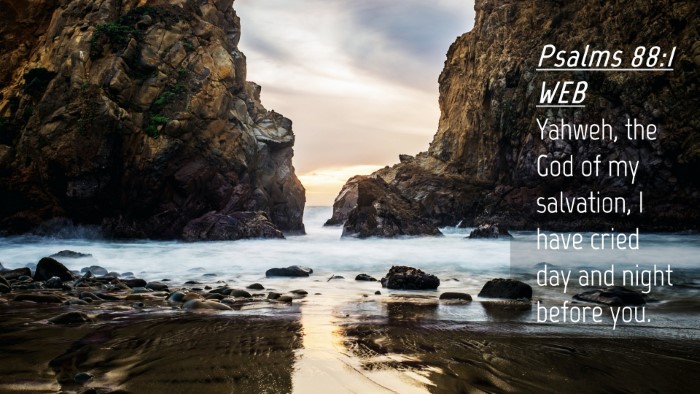 Picture 04 - Psalms 88:1 WEB Desktop Wallpaper - Yahweh, the God of my salvation, I have cried day - Desktop Bible Verse Wallpaper