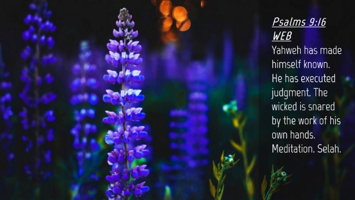 Picture 04 - Psalms 9:16 WEB Desktop Wallpaper - Yahweh has made himself known. He has executed - Desktop Bible Verse Wallpaper