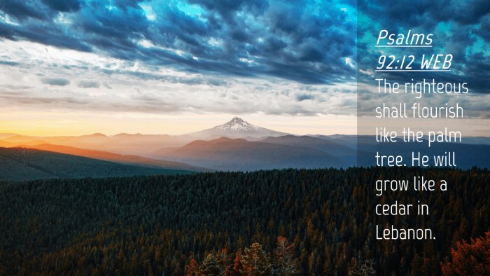 Picture 04 - Psalms 92:12 WEB Desktop Wallpaper - The righteous shall flourish like the palm tree. - Desktop Bible Verse Wallpaper