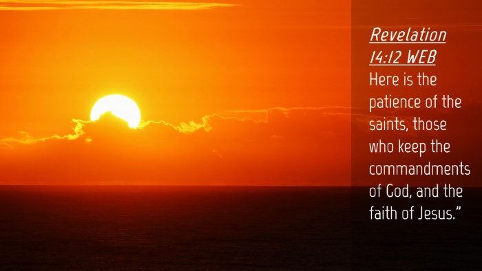 Picture 04 - Revelation 14:12 WEB Desktop Wallpaper - Here is the patience of the saints, those who - Desktop Bible Verse Wallpaper