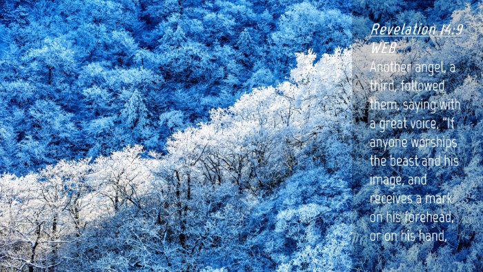 Picture 04 - Revelation 14:9 WEB Desktop Wallpaper - Another angel, a third, followed them, saying - Desktop Bible Verse Wallpaper