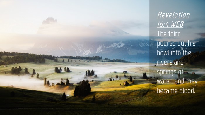 Picture 04 - Revelation 16:4 WEB Desktop Wallpaper - The third poured out his bowl into the rivers and - Desktop Bible Verse Wallpaper