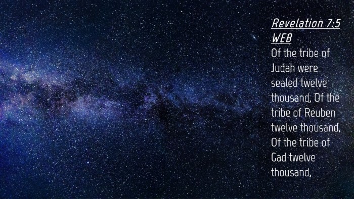 Picture 04 - Revelation 7:5 WEB Desktop Wallpaper - Of the tribe of Judah were sealed twelve - Desktop Bible Verse Wallpaper