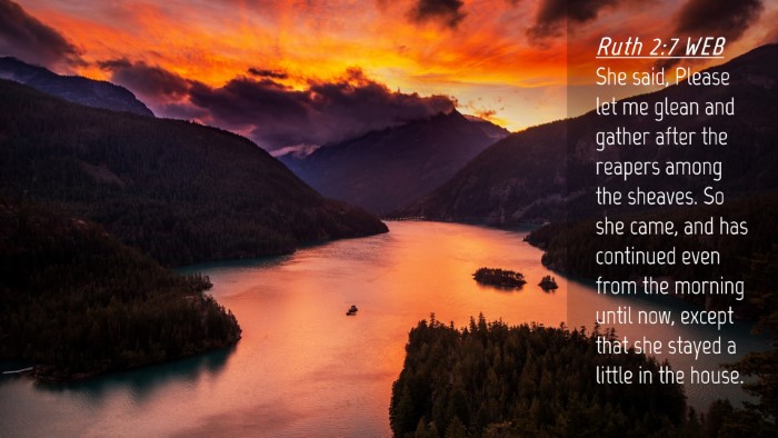 Picture 04 - Ruth 2:7 WEB Desktop Wallpaper - She said, Please let me glean and gather after - Desktop Bible Verse Wallpaper