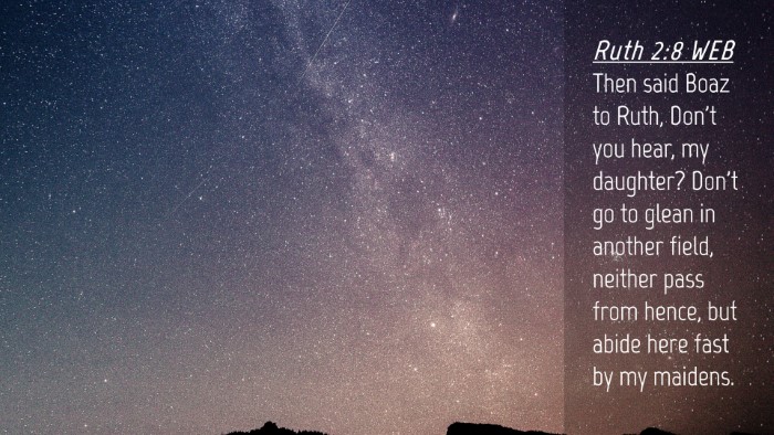 Picture 04 - Ruth 2:8 WEB Desktop Wallpaper - Then said Boaz to Ruth, Don't you hear, my - Desktop Bible Verse Wallpaper