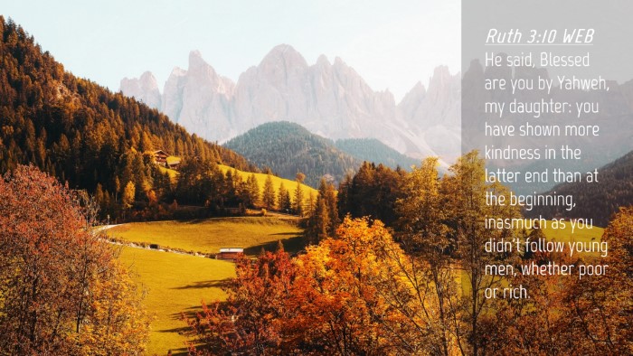 Picture 04 - Ruth 3:10 WEB Desktop Wallpaper - He said, Blessed are you by Yahweh, my daughter: - Desktop Bible Verse Wallpaper