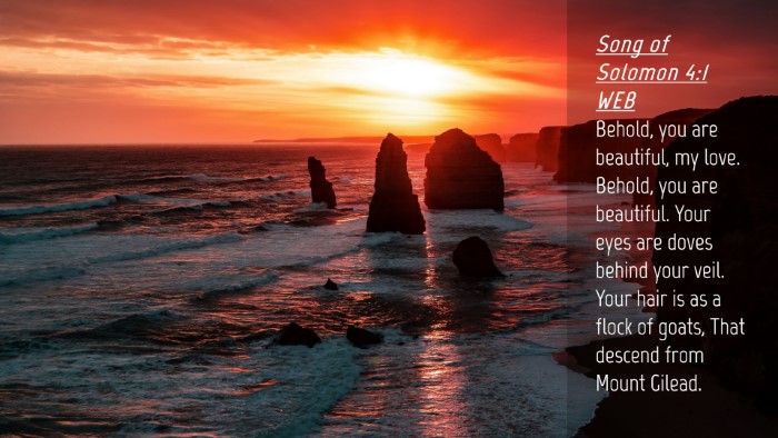 Picture 04 - Song of Solomon 4:1 WEB Desktop Wallpaper - Behold, you are beautiful, my love. Behold, you - Desktop Bible Verse Wallpaper