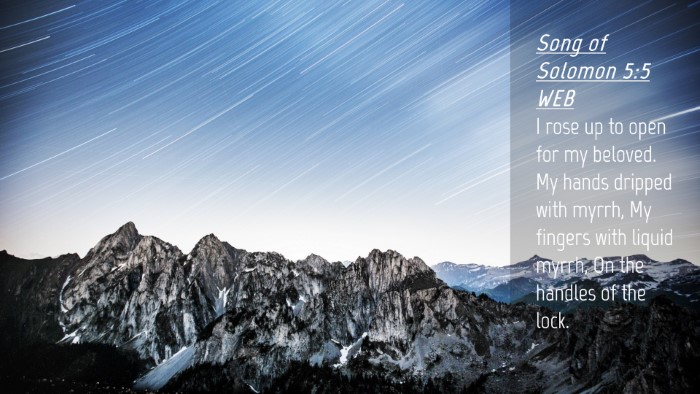 Picture 04 - Song of Solomon 5:5 WEB Desktop Wallpaper - I rose up to open for my beloved. My hands - Desktop Bible Verse Wallpaper