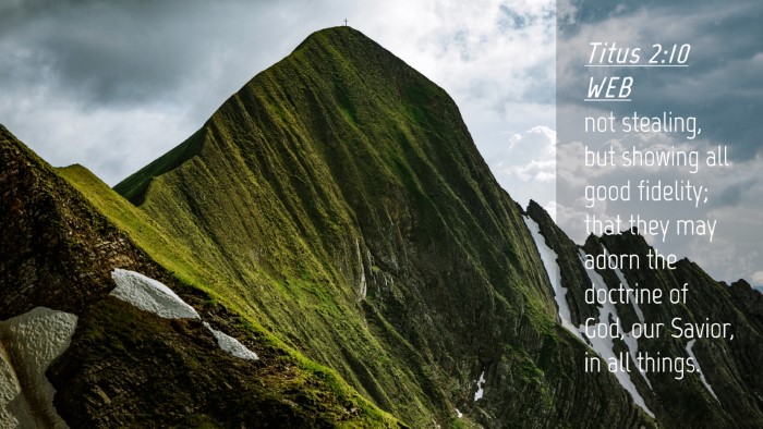 Picture 04 - Titus 2:10 WEB Desktop Wallpaper - not stealing, but showing all good fidelity; that - Desktop Bible Verse Wallpaper